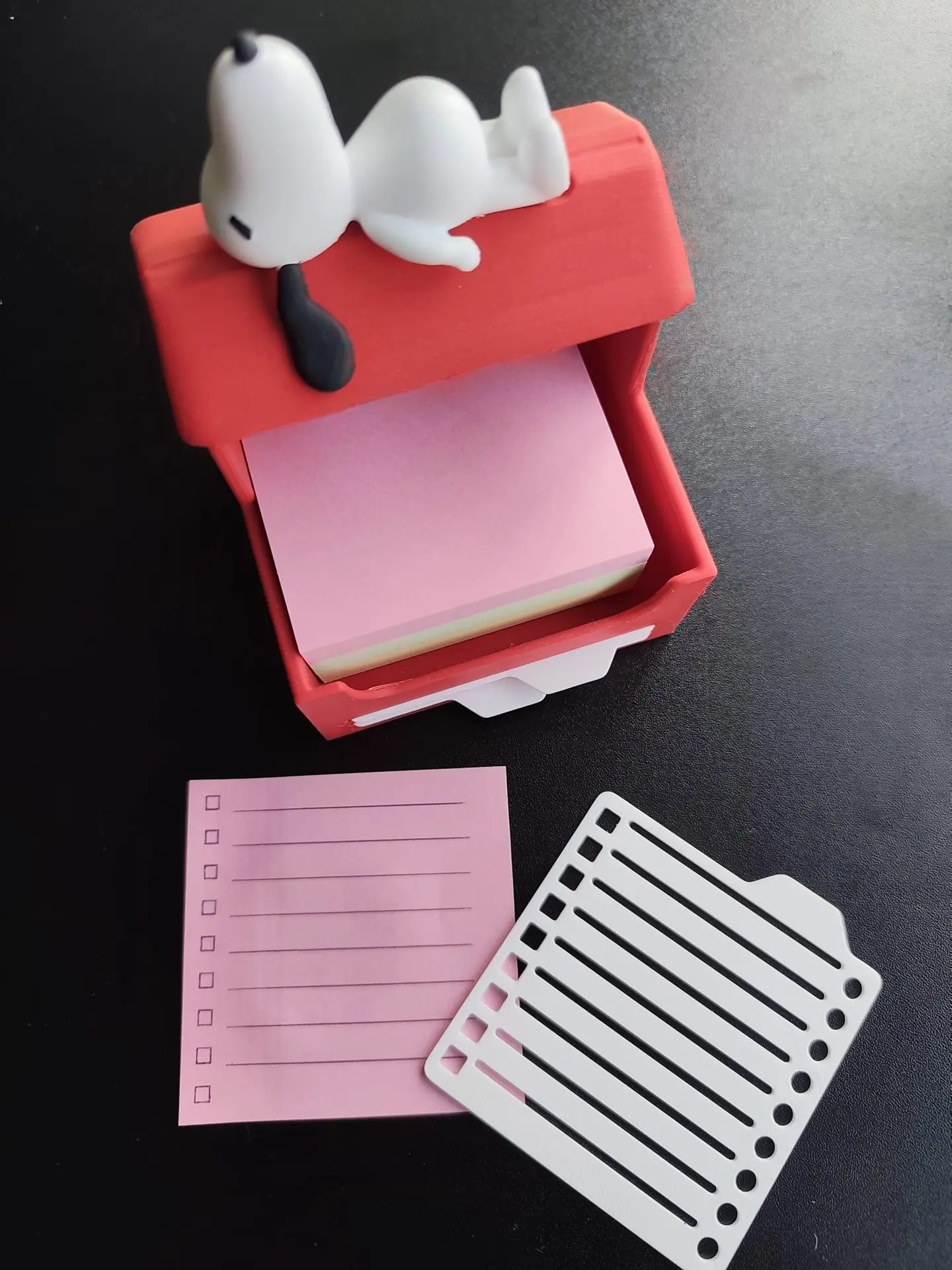 Cajita Post-it inspirada en Snoopy con plantillas - Imagen 5