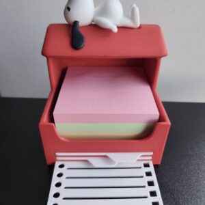 Cajita Post-it inspirada en Snoopy con plantillas