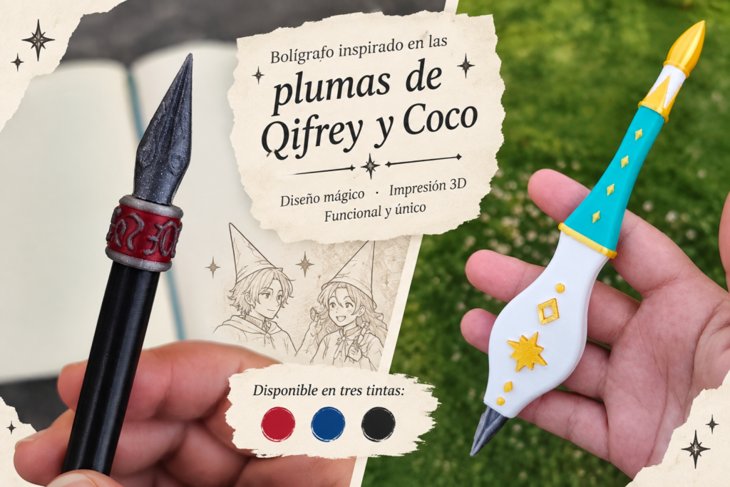 Bolígrafo 3D inspirado en las plumas de Qifrey y Coco