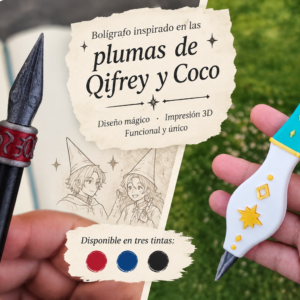 Bolígrafo 3D inspirado en las plumas de Qifrey y Coco